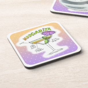 MARGARITA RECIPE COCKTAIL ART DRINK COASTER