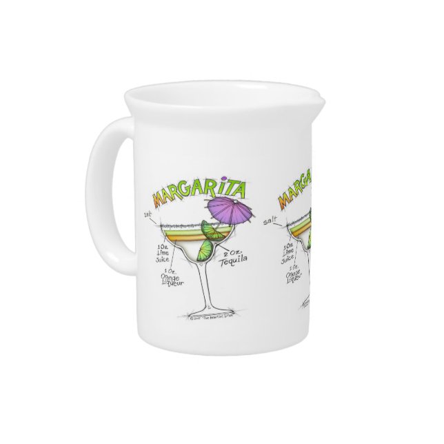 MARGARITA RECIPE COCKTAIL ART DRINK PITCHER (Left)