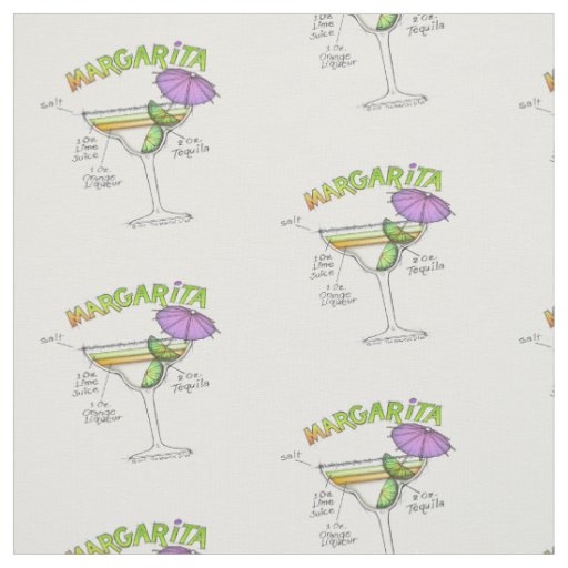 MARGARITA RECIPE COCKTAIL ART FABRIC