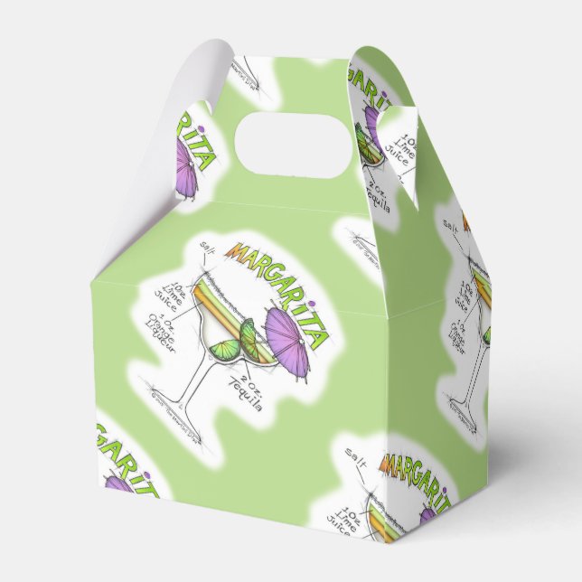 MARGARITA RECIPE COCKTAIL ART FAVOR BOXES (Back Side)