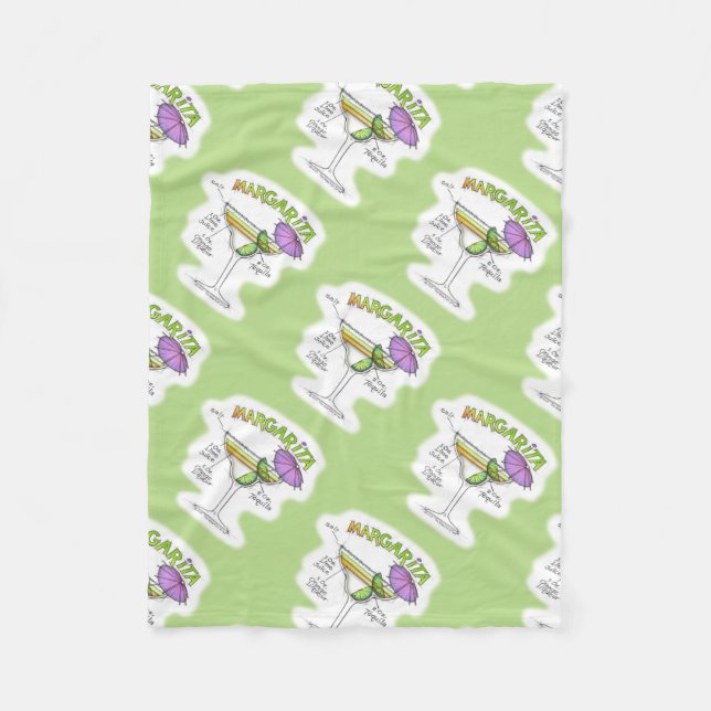 MARGARITA RECIPE COCKTAIL ART FLEECE BLANKET (Front)