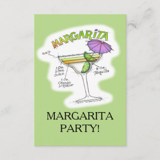 MARGARITA RECIPE COCKTAIL ART INVITATION