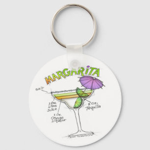 MARGARITA RECIPE COCKTAIL ART KEYCHAIN