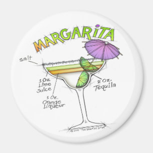 MARGARITA RECIPE COCKTAIL ART MAGNET