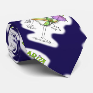 MARGARITA RECIPE COCKTAIL ART NECK TIE