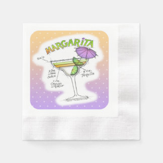 MARGARITA RECIPE COCKTAIL ART PAPER NAPKINS