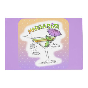 MARGARITA RECIPE COCKTAIL ART PLACEMAT
