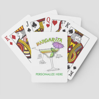 MARGARITA RECIPE COCKTAIL ART POKER CARDS