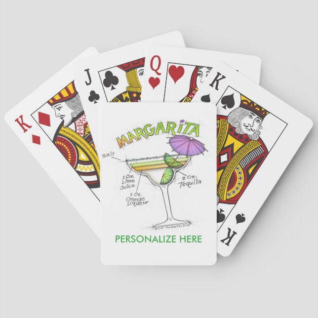 MARGARITA RECIPE COCKTAIL ART POKER CARDS (Back)