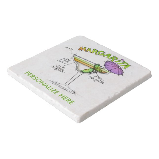 MARGARITA RECIPE COCKTAIL ART TRIVET (Corner)