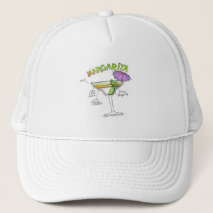 MARGARITA RECIPE COCKTAIL ART TRUCKER HAT