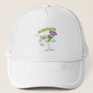 MARGARITA RECIPE COCKTAIL ART TRUCKER HAT