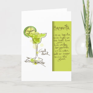 Margarita Recipe Letterpress Thank You Card