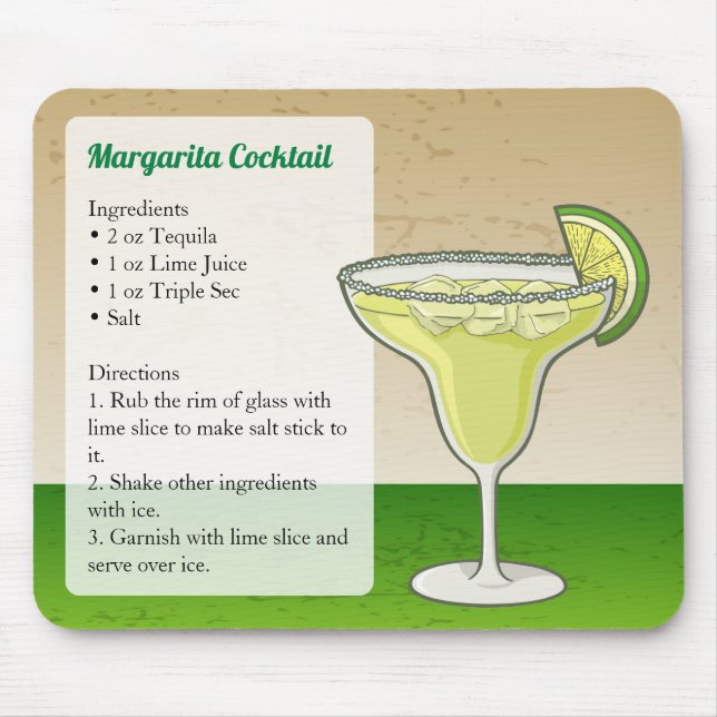 Margarita Recipe Mouse Pad (Front)