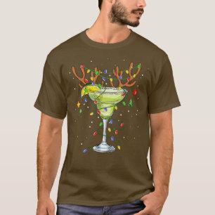Margarita Reindeer Christmas Drinking Matching Fam T-Shirt