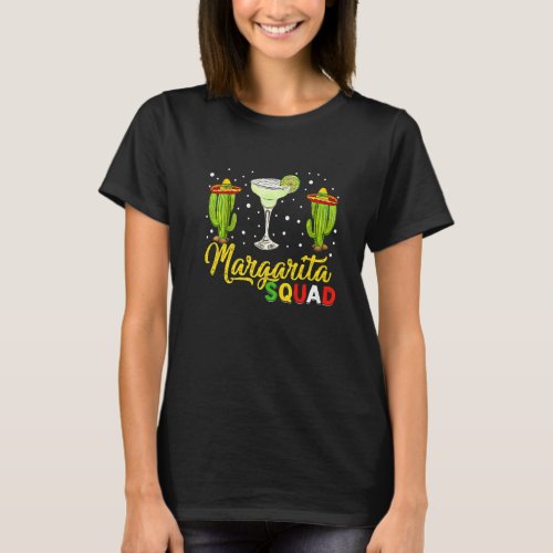 Margarita Squad Mexican Hat Happy Cinco De Mayo T_Shirt