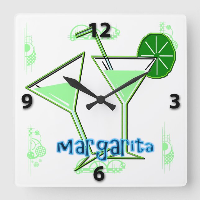 Margarita Square Wall Clock (Front)