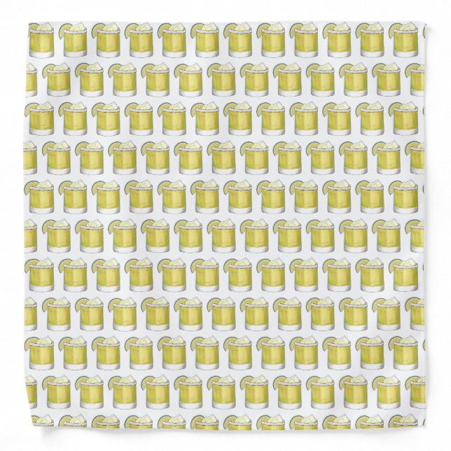 Margarita Summer Cocktail Mixed Drink Lime Green Bandana (Front)