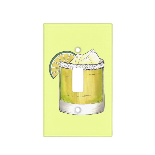 Margarita Summer Cocktail Mixed Drink Lime Green Light Switch Cover (Front)