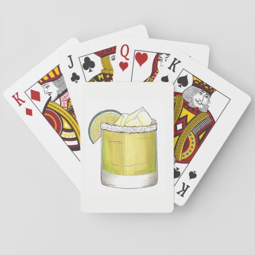 Margarita Summer Cocktail Mixed Drink Lime Green Playing Cards