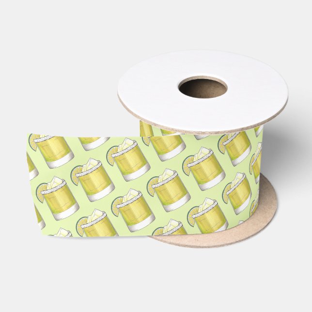 Margarita Summer Cocktail Mixed Drink Lime Green Satin Ribbon (Spool)