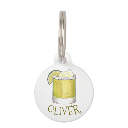 Margarita Summer Cocktail Mixed Drink Lime Salt Pet Tag