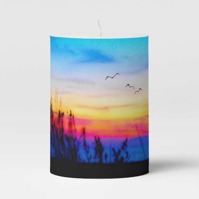 Margarita Sunset  Pillar Candle (Front)