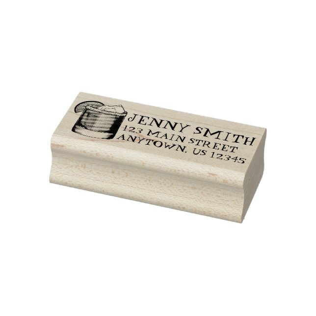 Margarita Tequila Lime Mixed Drink Personalized Rubber Stamp (Stamp)