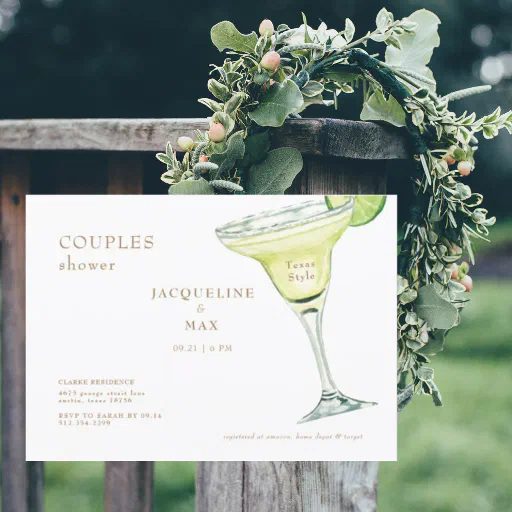 Margarita Texas Style Couples Wedding Shower Postcard