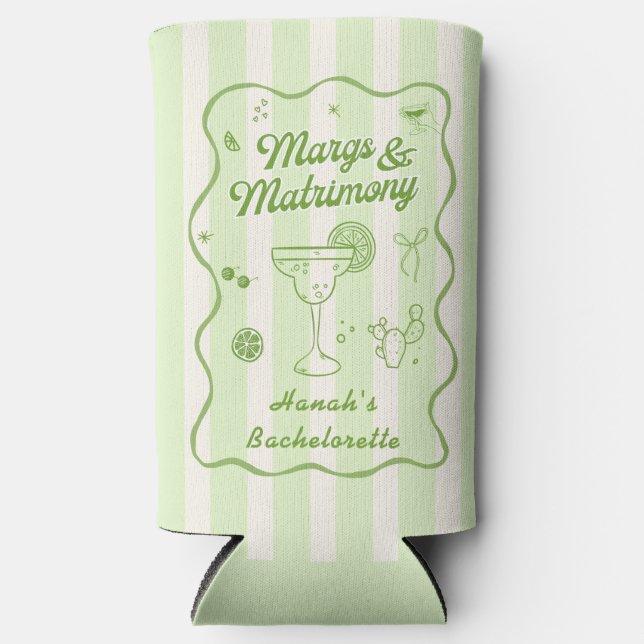 Margarita themed Bachelorette party Seltzer Can Cooler (Front)