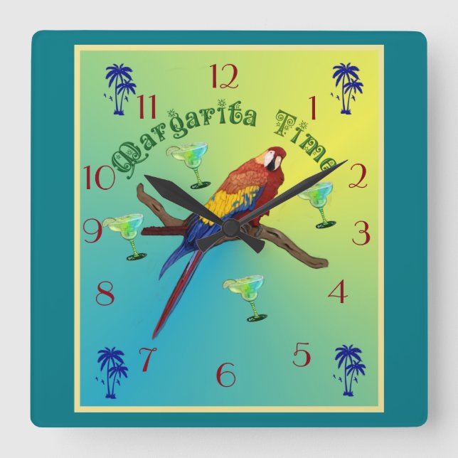 Margarita time square wall clock (Front)