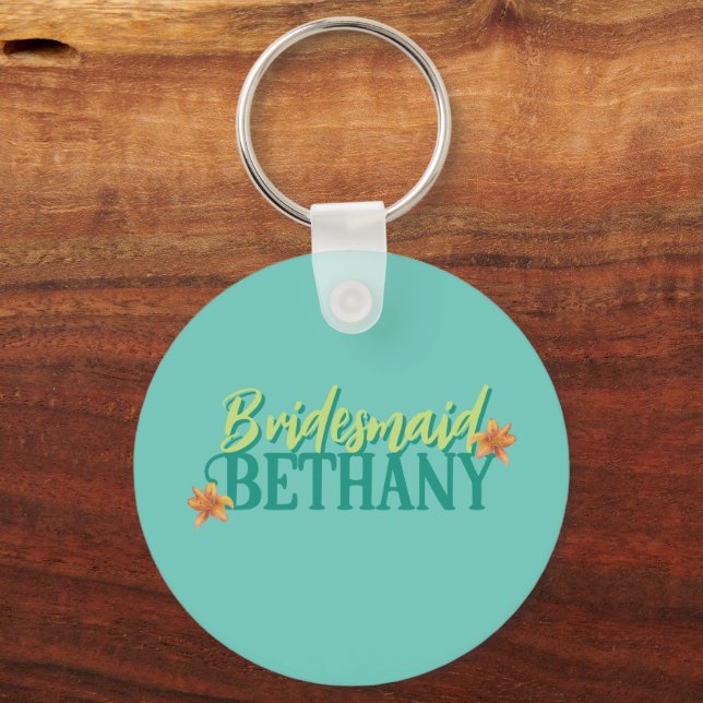 Margarita Veil Bachelorette Party Illustrated Keychain (Back)