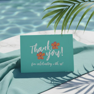 Margarita Veil Tropical Bachelorette Letterpress Thank You Card