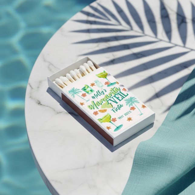 Margarita Veil Tropical Bachelorette Matchbox Matchboxes (Margarita Veil Tropical Bachelorette Matchbox Matchboxes)