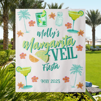 Margarita Veil Tropical Bachelorette Tapestry