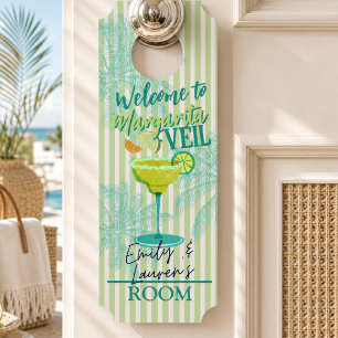 Margarita Veil Tropical Bachelorette Weekend Door Hanger