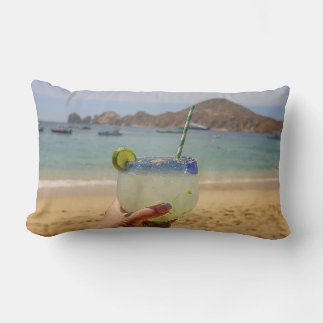 Margarita with a View of the Arch | Cabo San Lucas Lumbar Pillow (Front)