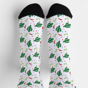 Margaritas and Hot Chili Peppers Fiesta Party Socks
