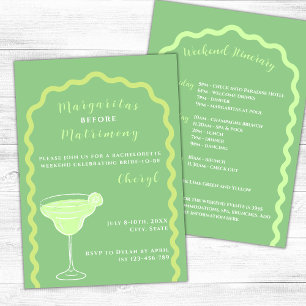 Margaritas And Matrimony Bachelorette Weekend Invitation