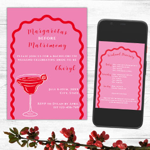 Margaritas And Matrimony Bachelorette Weekend Invitation