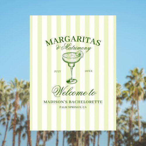 Margaritas and Matrimony Bachelorette Welcome Poster