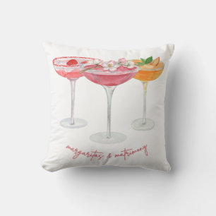 Margaritas and Matrimony Colorful Margaritas Throw Pillow