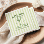 Margaritas and Matrimony Green Striped Napkins<br><div class="desc">Get ready to celebrate the bride-to-be with an unforgettable weekend! Introducing our "Margaritas & Matrimony" bachelorette weekend design, created to make every moment of your celebration as special as the bride herself. This elegant collection features a vintage inspired green hand drawn illustration of a margarita cocktail glass on a soft...</div>