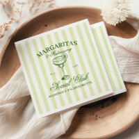 Margaritas and Matrimony Green Striped Napkins