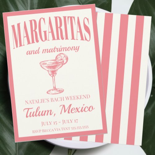 Margaritas And Matrimony Luxe Social Cocktail Invitation