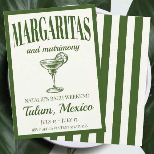 Margaritas And Matrimony Luxe Social Cocktail Invitation
