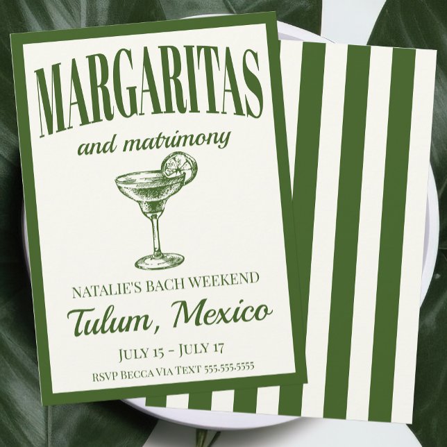Margaritas And Matrimony Luxe Social Cocktail Invitation (Creator Uploaded)