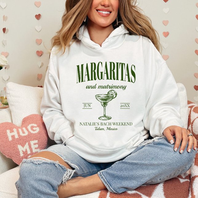 Margaritas And Matrimony Personalized Bachelorette Hoodie (Creator Uploaded)
