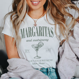 Margaritas And Matrimony Personalized Bachelorette T-Shirt