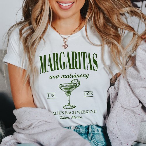 Margaritas And Matrimony Personalized Bachelorette T_Shirt